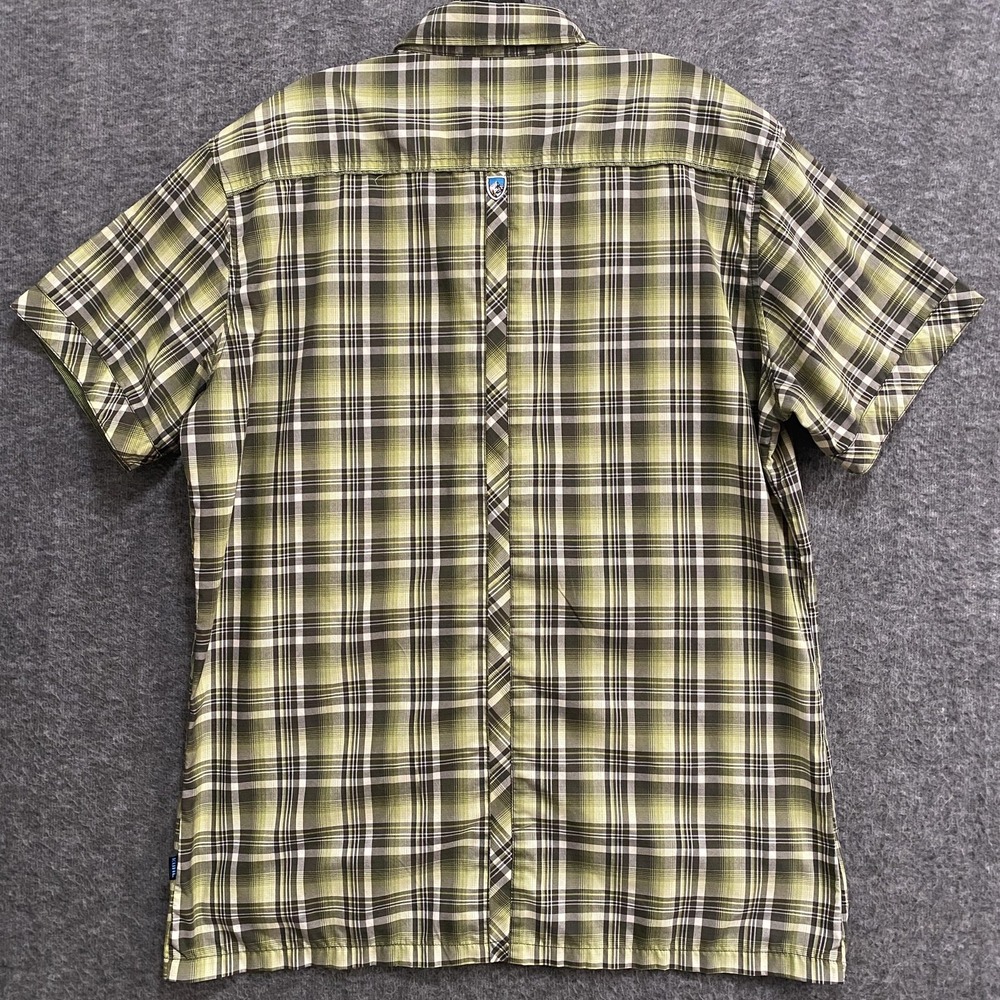 Kuhl Eluxor Ionik Shirt Mens L Green Plaid Short Sleeve Button Up Hiking Outdoor - Picture 6 of 11